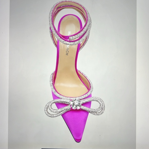Mach & Mach Strass Bow Double Ankle-Strap Pumps size 10/Eu 40 - Picture 2 of 10
